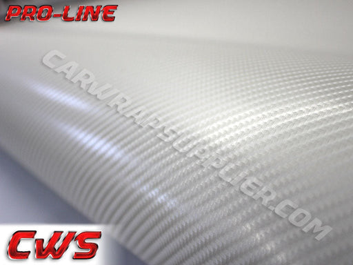 White TrueR Carbon Fiber Car Wrap Vinyl Film