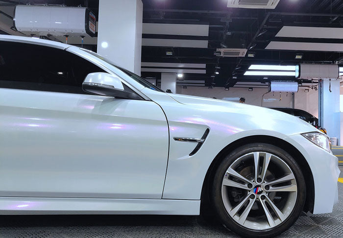 Gloss Diamond Metallic Pink White X-D080 car wrap vinyl