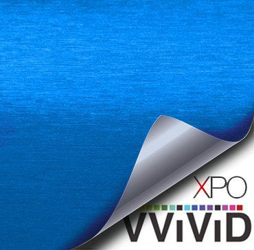 Brushed Aluminum Metallic Blue Vvivid Vehicle Vinyl Film