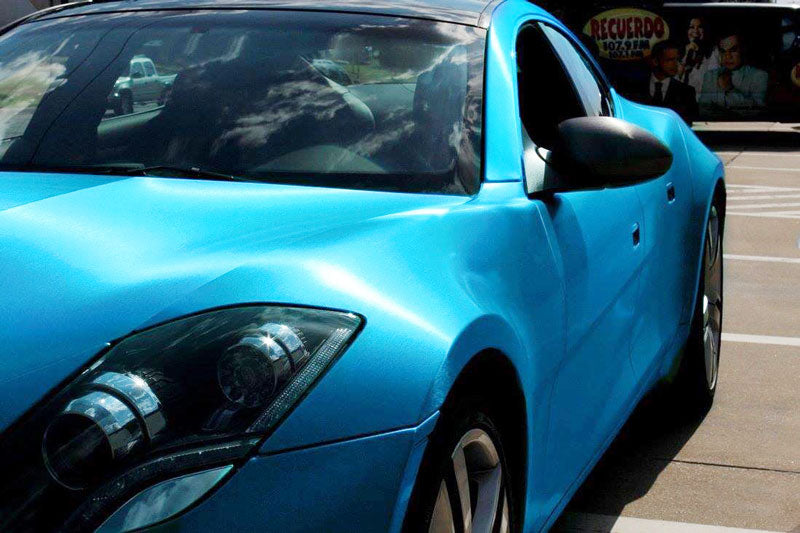 Brushed Aluminum Metallic Blue Vvivid Vehicle Vinyl Film