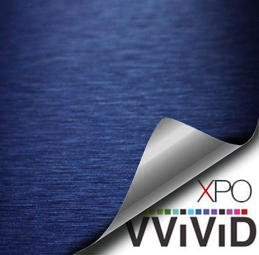 Brushed Aluminum Navy Blue Vvivid Vehicle Vinyl Film
