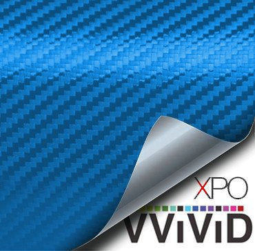 Metallic Blue Carbon Fiber Car Wrap Vinyl Film