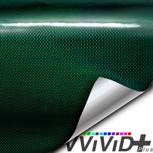 VVIVID+ Holographic Gloss Weave Green vinyl wrap