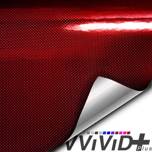 VVIVID+ Holographic Gloss Weave Red vinyl wrap