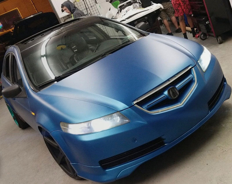 Premium Plus Matte Metallic Blue Ghost car wrap vinyl film